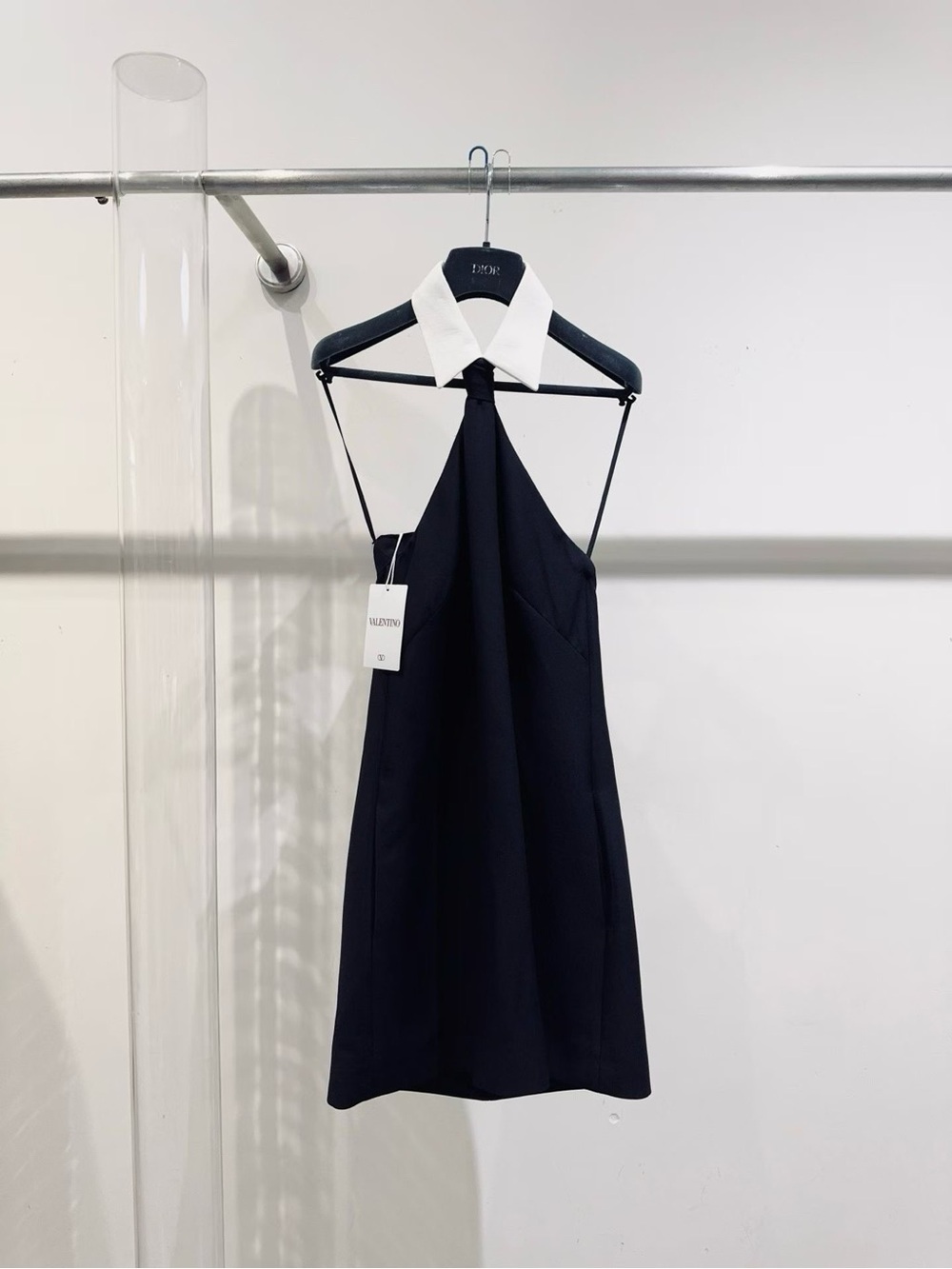 Valentino Black Mini Dress with White Collar
